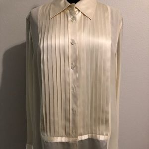 Vintage Anne Klein Blouse Size 16W. Ivory
